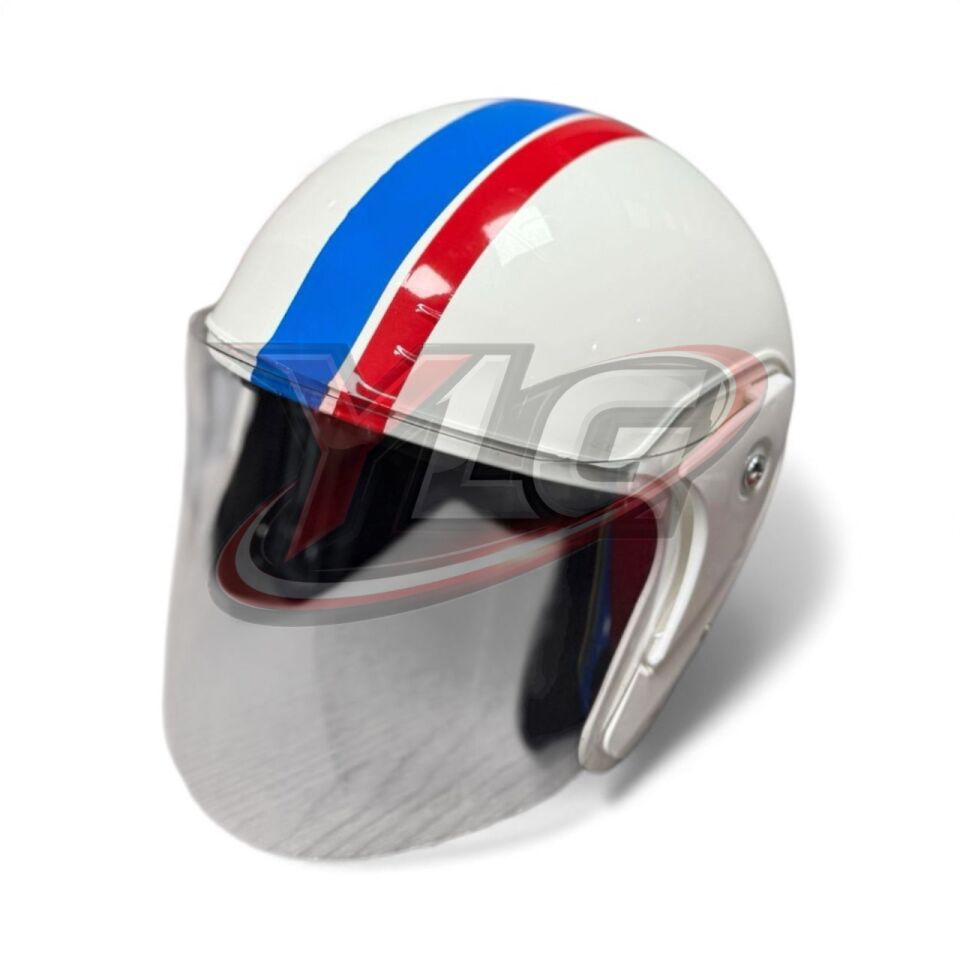 YARIM KASK ŞERİTLİ BEYAZ