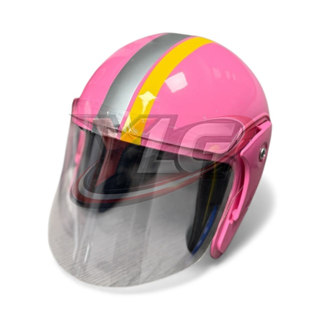 YARIM KASK ŞERİTLİ PEMBE