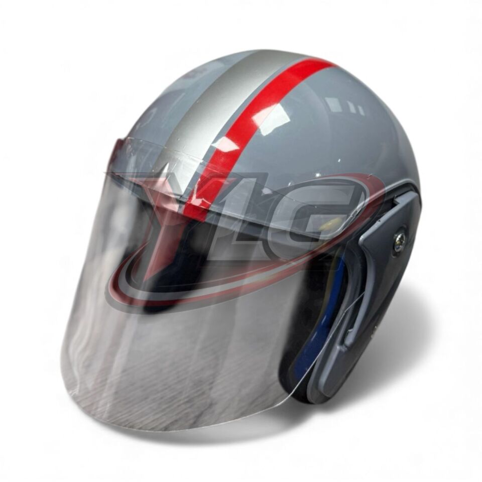 YARIM KASK ŞERİTLİ GRİ