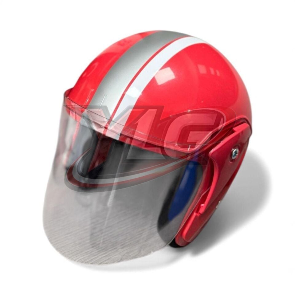 HALF FACE KASK - KIRMIZI