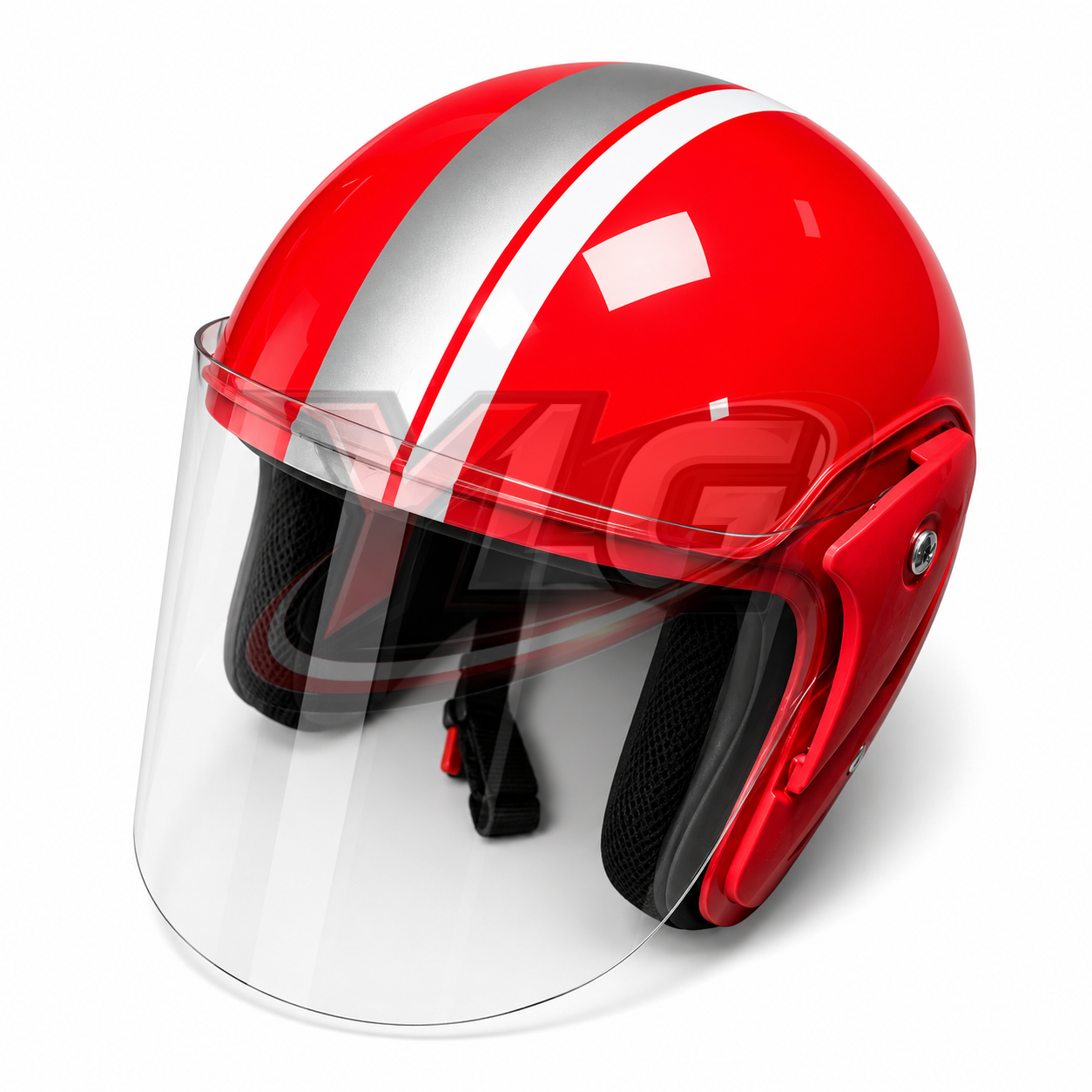 HALF FACE KASK - KIRMIZI